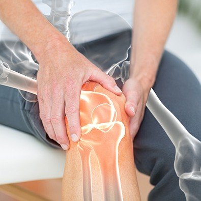 Knee with animation of bone and joints